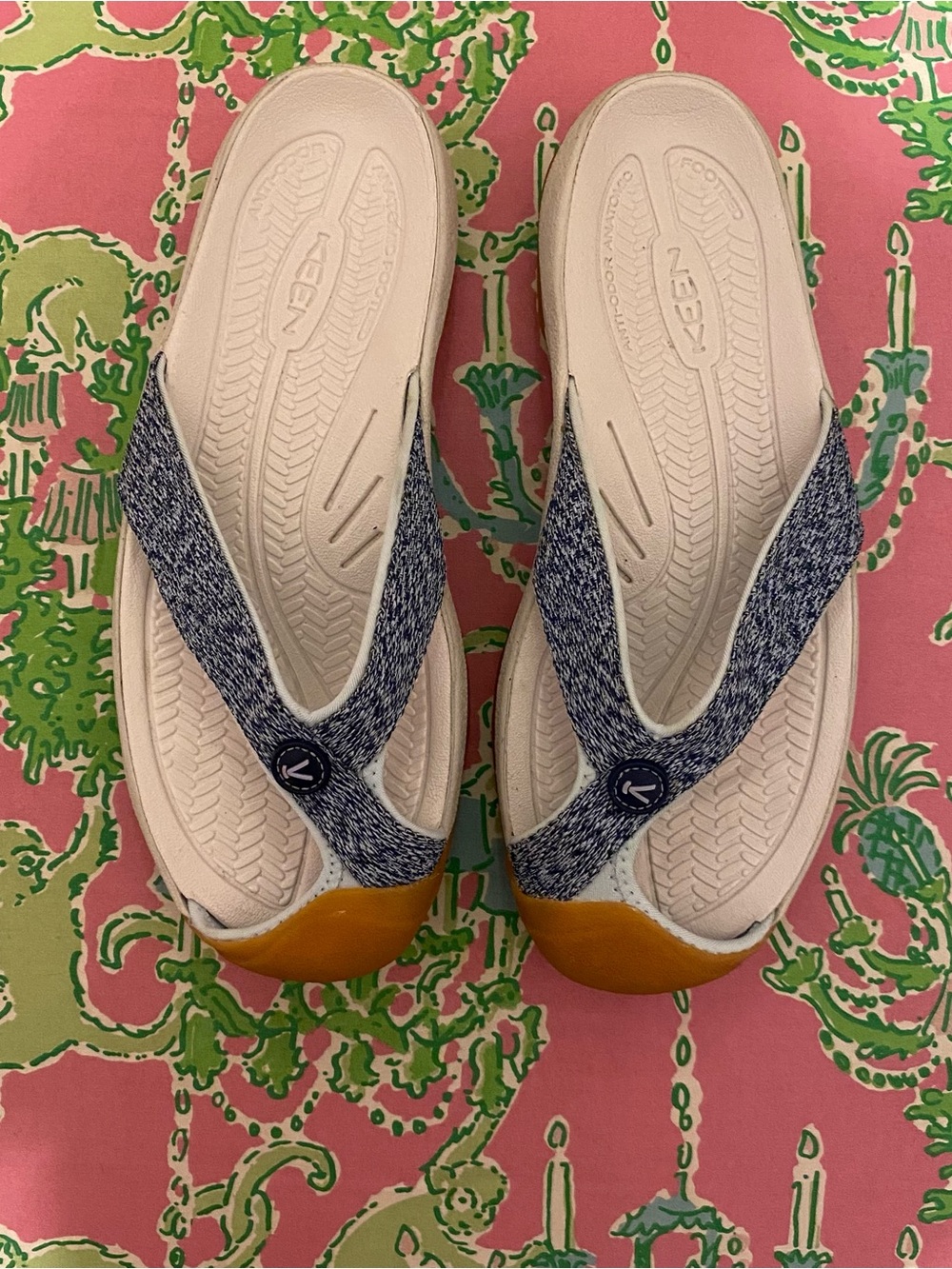 KEEN Waimea blue and white H2 Comfort Walking Outdoor sandals flip flops Size 8 - Picture 2 of 6